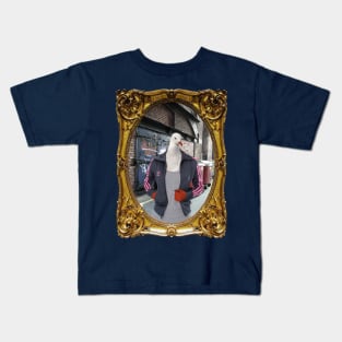 Seagull Woman in Vintage Frame Kids T-Shirt